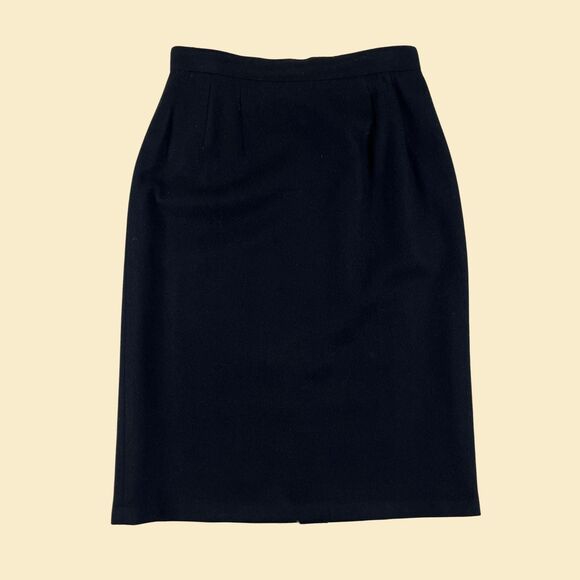 Vintage 80s black wool skirt, size 12 Radcliffe Petites midi to maxi skirt - Picture 8 of 8